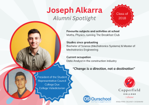 Copperfield College Alum - Joseph Alkarra