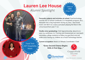 Copperfield College Alum - Lauren Lee House