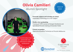 Copperfield College Alum - Olivia Camilleri