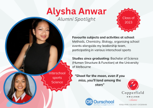 Copperfield College Alum - Alysha Anwar